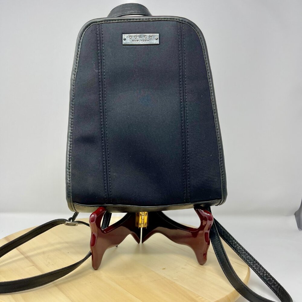 COACH  Vintage 1998 Black Neoprene Leather Small Backpack w/hangtag - Picture 13 of 13